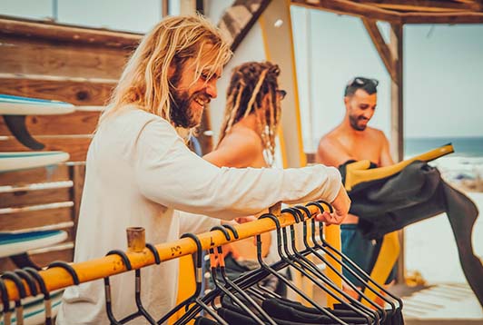 Clase de surf en El Palmar